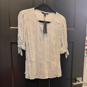 Banana Republic Black and White Dotted Blouse